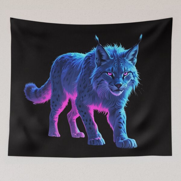 Item preview, Neon Lynx – Vibrant Wild Cat Digital Art designed and sold by NeonBeast Studio.