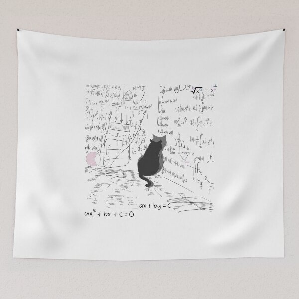 Item preview, Math Cat – Funny Black Cat Studying Equations Design designed and sold by weerayar.