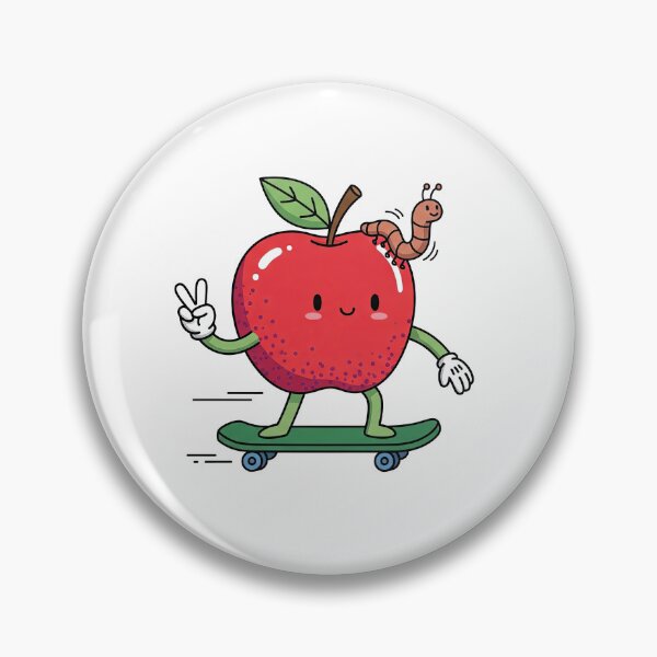 Item preview,  Apple on Skateboard with Worm designed and sold by TeeARTHY.
