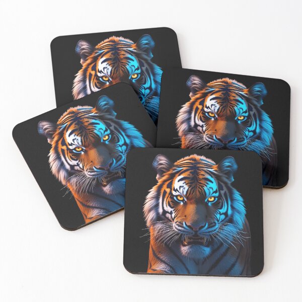 Item preview, Electric Tiger – Dramatic Neon Wildlife Portrait designed and sold by NeonBeast Studio.