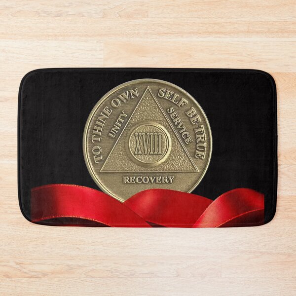 Item preview, 18 Year Recovery Coin Red Ribbon designed and sold by ApexDesigners.