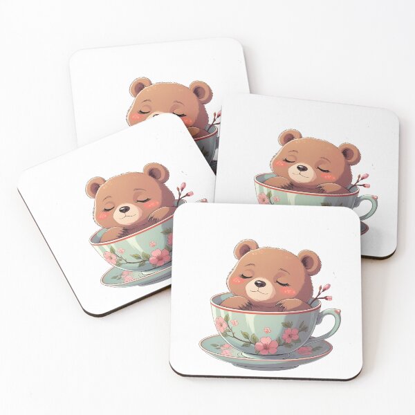 Item preview, Teacup Bear – Kawaii Floral Cozy Animal Art designed and sold by NeonBeast Studio.