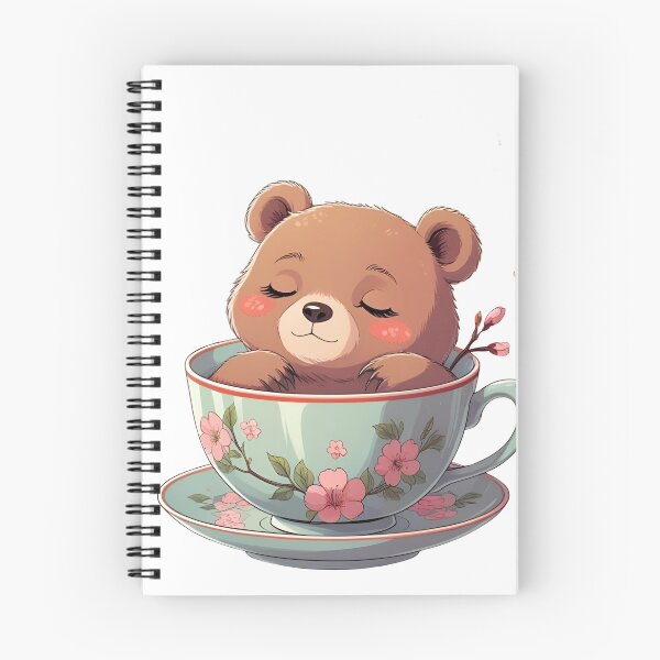 Item preview, Teacup Bear – Kawaii Floral Cozy Animal Art designed and sold by NeonBeast Studio.