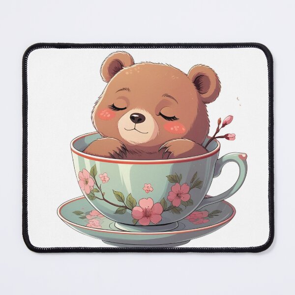 Item preview, Teacup Bear – Kawaii Floral Cozy Animal Art designed and sold by NeonBeast Studio.