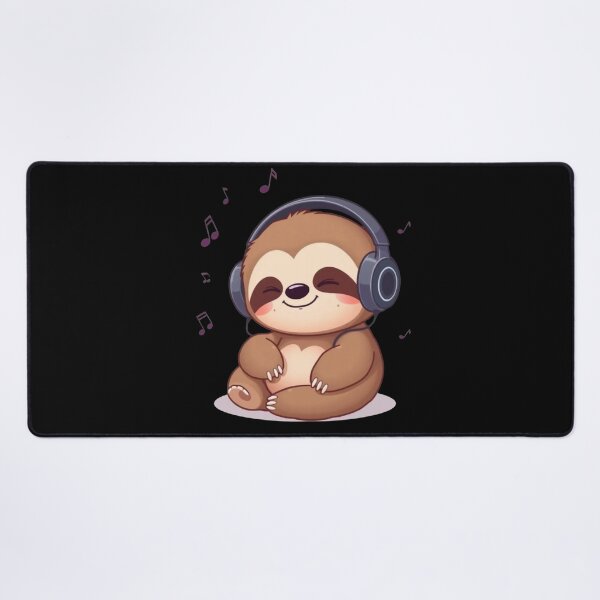 Item preview, Chibi Sloth with Headphones – Cute Kawaii Relaxing Music Lover Illustration designed and sold by ColorSplash123.