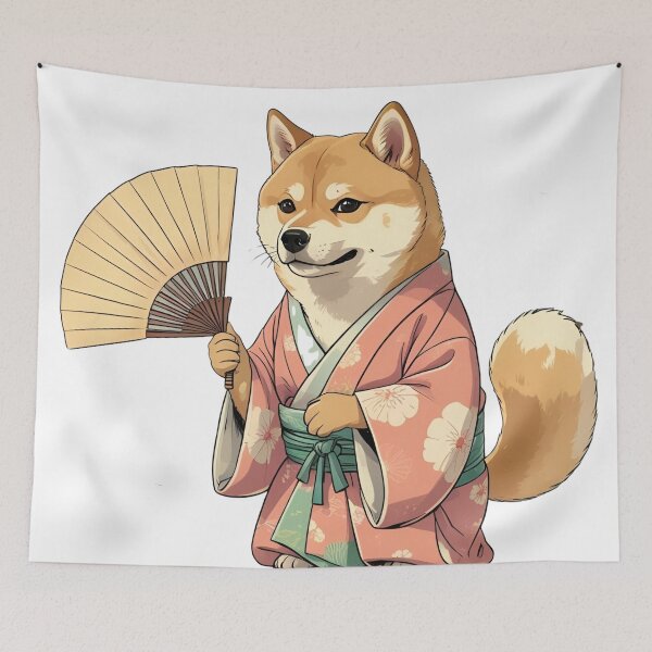 Item preview, Kimono Shiba Inu – Japanese Kawaii Dog Art designed and sold by NeonBeast Studio.