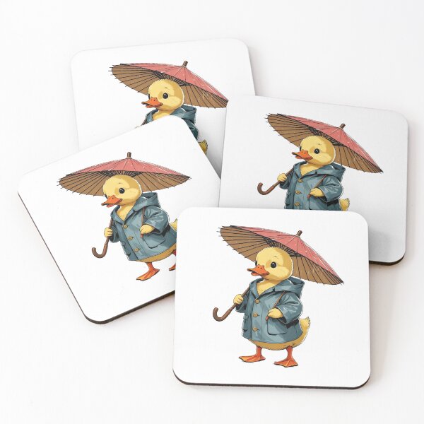 Item preview, Kawaii Duckling – Rainy Day Cute Animal Illustration designed and sold by NeonBeast Studio.