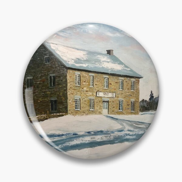 Item preview, Old Stone Grist Mill Winter Painting, Snowy Landscape designed and sold by JoyfulWhimsy.