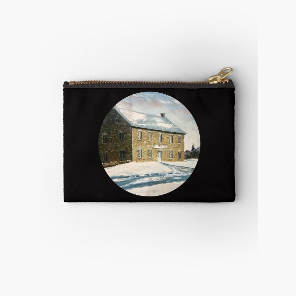 Item preview, Old Stone Grist Mill Winter Painting, Snowy Landscape designed and sold by JoyfulWhimsy.