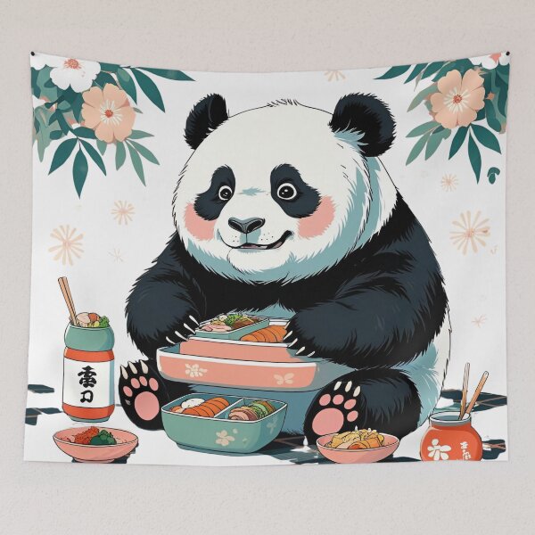 Item preview, Sushi Panda – Kawaii Japanese Foodie Art designed and sold by NeonBeast Studio.
