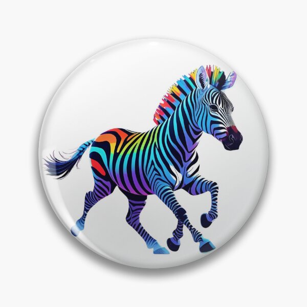 Item preview, Neon Zebra – Rainbow Stripes Pop Art Illustration designed and sold by NeonBeast Studio.
