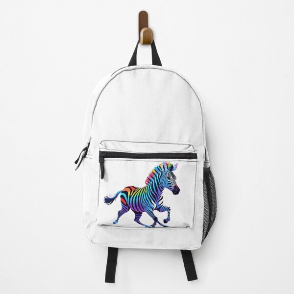 Item preview, Neon Zebra – Rainbow Stripes Pop Art Illustration designed and sold by NeonBeast Studio.