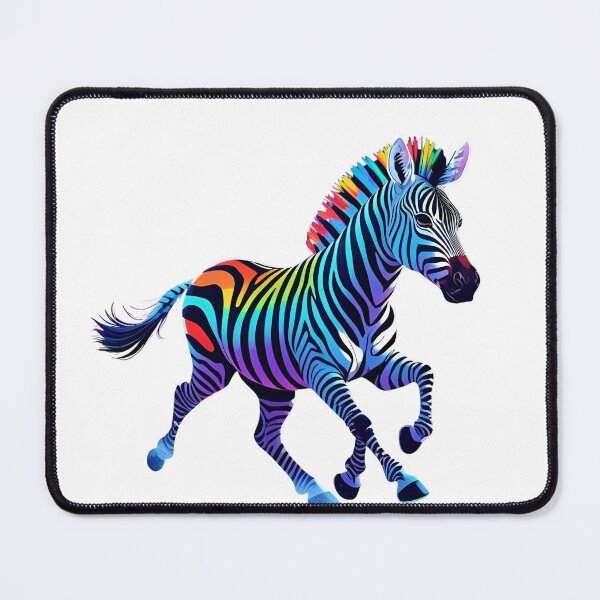 Item preview, Neon Zebra – Rainbow Stripes Pop Art Illustration designed and sold by NeonBeast Studio.