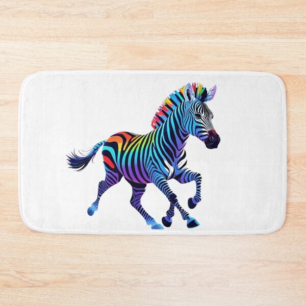 Item preview, Neon Zebra – Rainbow Stripes Pop Art Illustration designed and sold by NeonBeast Studio.