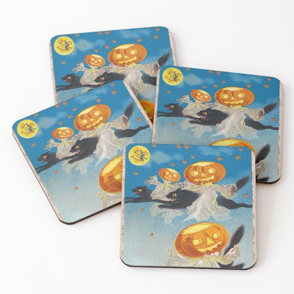 Item preview, Vintage Halloween - A Thrilling Halloween with pumpkin ghosts and black cats designed and sold by forgottenbeauty.