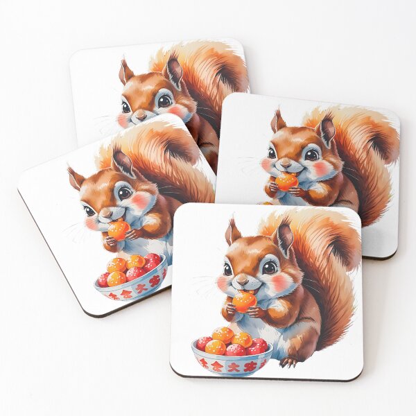 Item preview, Kawaii Squirrel – Cute Snack Time Animal Illustration designed and sold by NeonBeast Studio.