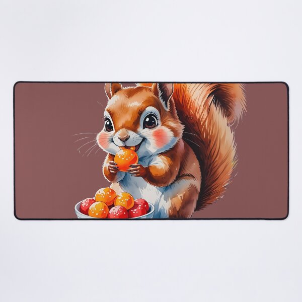 Item preview, Kawaii Squirrel – Cute Snack Time Animal Illustration designed and sold by NeonBeast Studio.