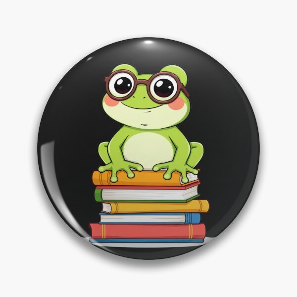 Item preview, Chibi Frog with Glasses – Cute Kawaii Book Lover Illustration designed and sold by ColorSplash123.