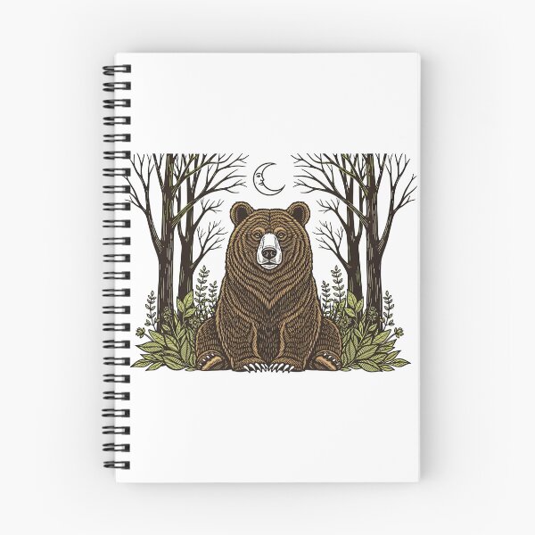 Item preview, bear, brown bear, forest, moon, night, nature, wildlife, folk art, cute, woodland, animal, majestic, magical, celestial, grizzly bear designed and sold by TeeARTHY.