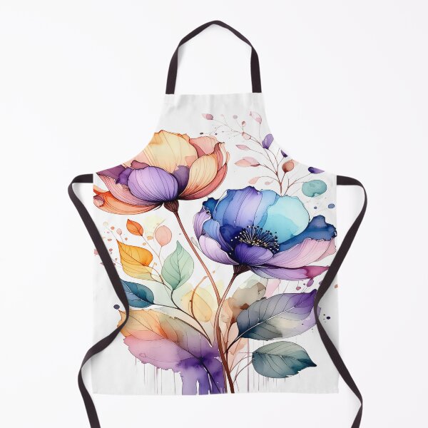 Item preview, Watercolor flower bouquet soft orange and blue tones designed and sold by LiskoDesign.