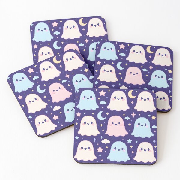 Item preview, Kawaii Ghosts and Stars Seamless Pattern designed and sold by StickyGuys.