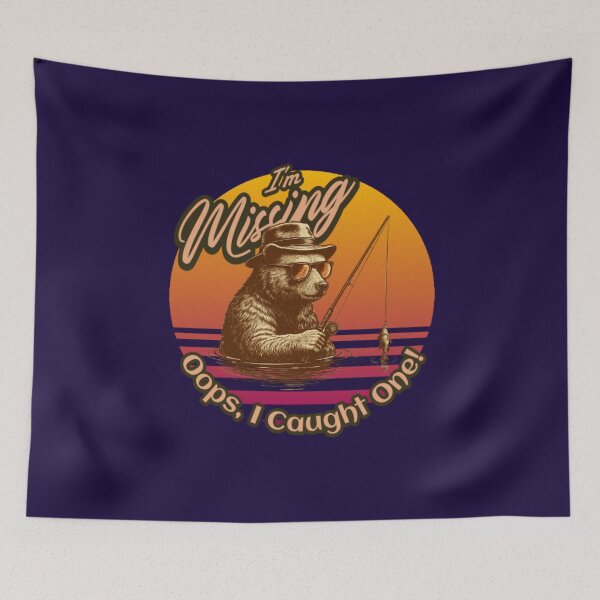 Item preview, Vintage Bear Fishing Design – Retro Outdoor Nature Lover Gift designed and sold by TheRamesCo.