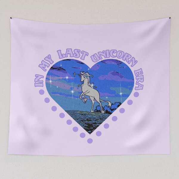 Item preview, In My Last Unicorn Era | Heart-Shaped 80s Fantasy Print designed and sold by Parasocialite.