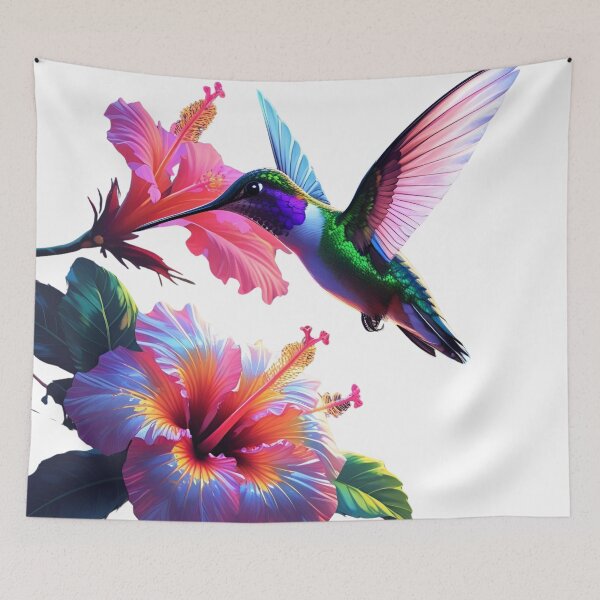 Item preview, Neon Hummingbird – Vibrant Floral Wildlife Art designed and sold by NeonBeast Studio.