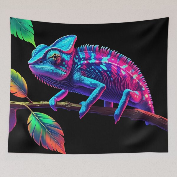Item preview, Neon Chameleon – Vibrant Colorful Reptile Art designed and sold by NeonBeast Studio.