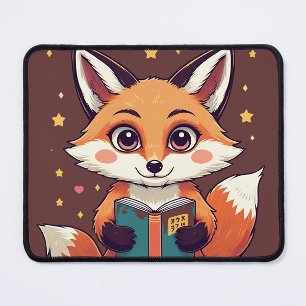 Item preview, Bookish Fox – Kawaii Japanese Reading Animal Art designed and sold by NeonBeast Studio.