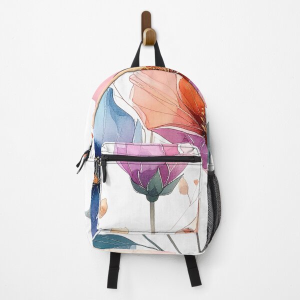 Item preview, Watercolor flowers soft orange and blue tones designed and sold by LiskoDesign.