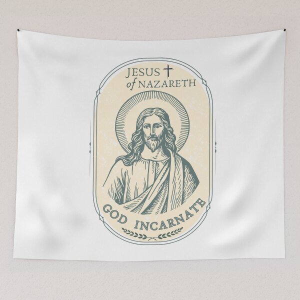 Item preview, STiCKER/Magnet of Framed Portrait of Jesus of Nazareth - God incarnate designed and sold by Holy Coast Threads (Formerly ChristianFlower).
