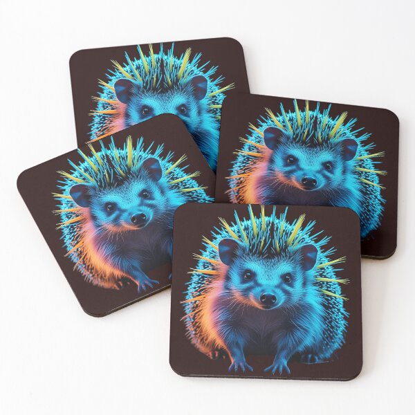 Item preview, Neon Hedgehog – Vibrant Glowing Animal Illustration designed and sold by NeonBeast Studio.