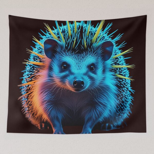 Item preview, Neon Hedgehog – Vibrant Glowing Animal Illustration designed and sold by NeonBeast Studio.