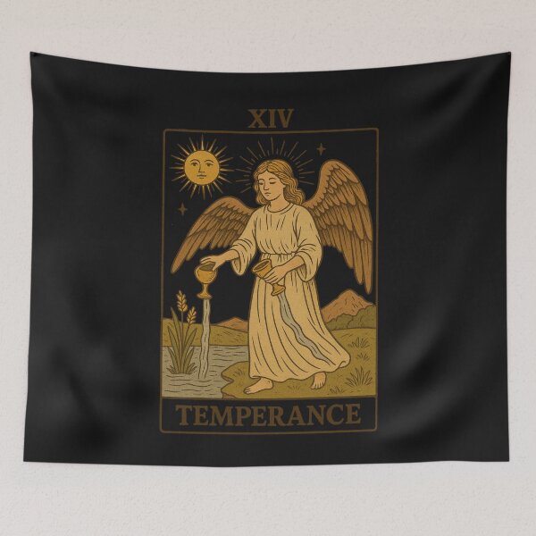 Item preview, Temperance Tarot Card XIV - Vintage Angel Art designed and sold by freackly.