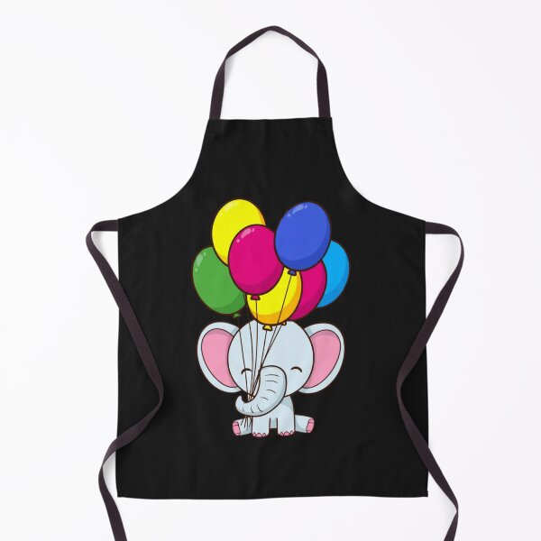 Item preview, Chibi Elephant with Balloons – Cute Kawaii Animal Illustration designed and sold by ColorSplash123.