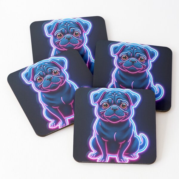 Item preview, Neon Pug Sticker – Cute Glowing Dog Art for Pug Lovers & Cyberpunk Aesthetic designed and sold by GiftLore Studio.