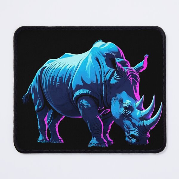 Item preview, Neon Rhino – Vibrant Futuristic Wildlife Art designed and sold by NeonBeast Studio.