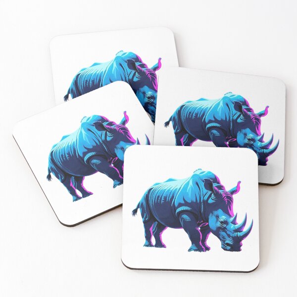 Item preview, Neon Rhino – Vibrant Futuristic Wildlife Art designed and sold by NeonBeast Studio.