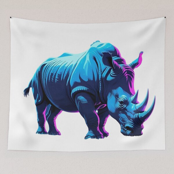Item preview, Neon Rhino – Vibrant Futuristic Wildlife Art designed and sold by NeonBeast Studio.