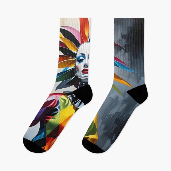 Artikelvorschau, Harlequin Reborn – Neokubistisches surreales Porträt in psychedelischen Farben entworfen und verkauft von artmanikin.