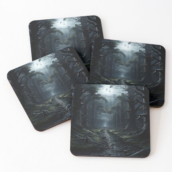 Item preview, Moonlit Gothic Forest – Dark Fantasy Landscape Illustration designed and sold by ElGrandeDesign.