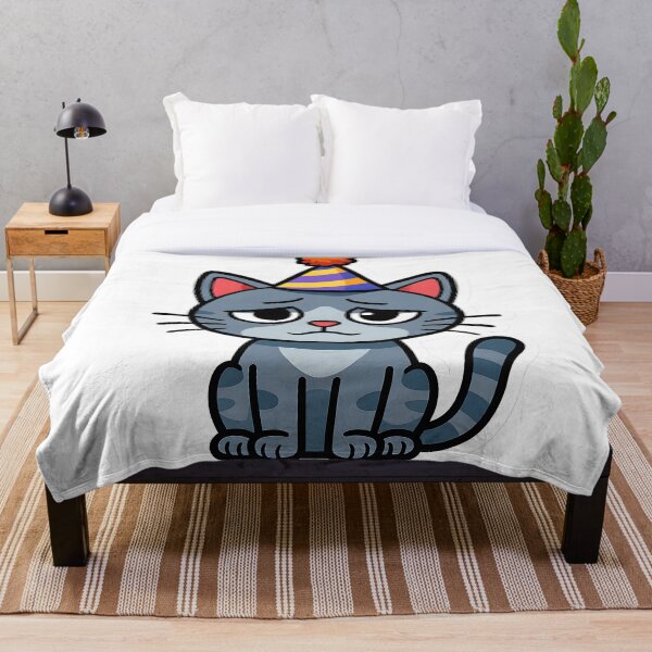 Artikelvorschau, Traurige Katze mit Partyhut, Meme-Design entworfen und verkauft von StickyGuys.