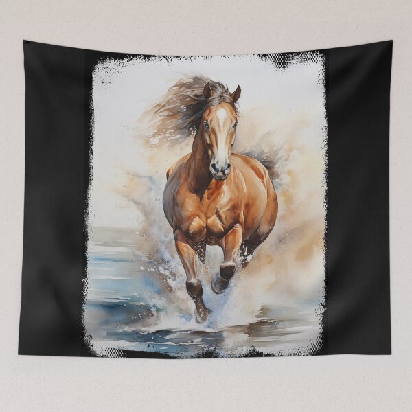 Item preview, wild horse gallop dynamics wildness beach water splash designed and sold by G-M-Designs.