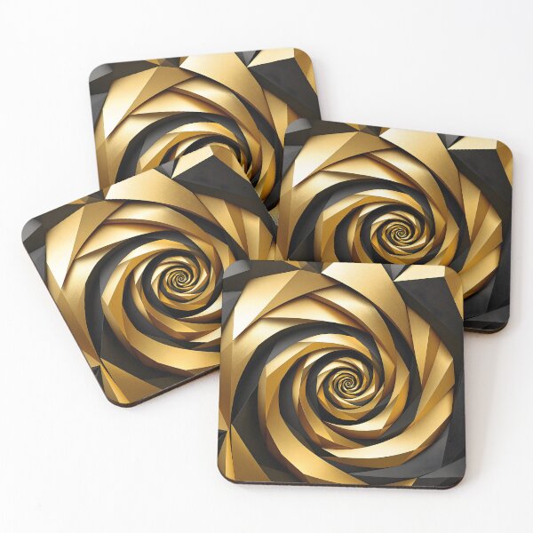 Item preview, Golden Spiral Geometry – Luxury Abstract Wall Art designed and sold by eyeconart.