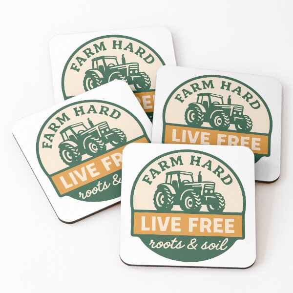 Item preview, Farm Hard Live Free – Rustic Tractor Badge designed and sold by WojcikDesigners.