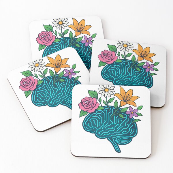 Item preview, AI Brain with Flowers Futuristic Nature desgin  designed and sold by StickyGuys.