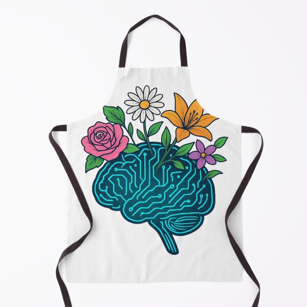 Item preview, AI Brain with Flowers Futuristic Nature desgin  designed and sold by StickyGuys.