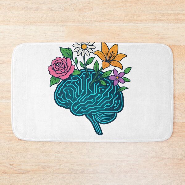 Item preview, AI Brain with Flowers Futuristic Nature desgin  designed and sold by StickyGuys.