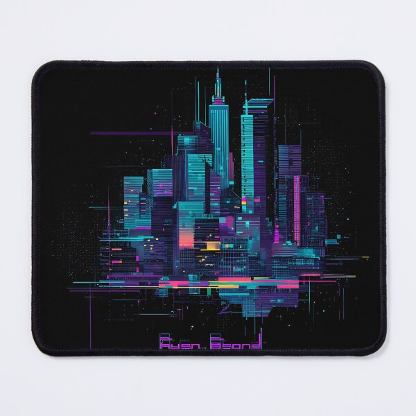 Item preview, a futuristic neon cyberpunk city skyline with glowing accents designed and sold by Trenx22.